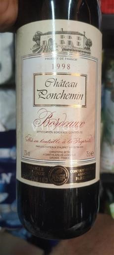 Bordeaux Château Ponchemin 1998