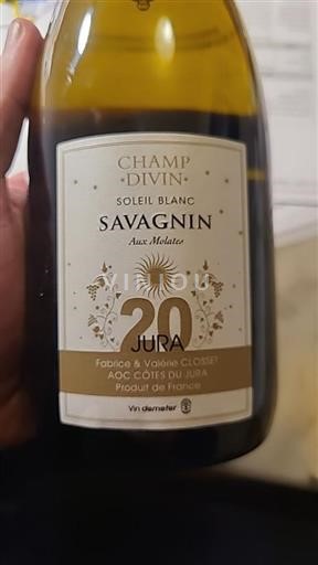 Jura Côtes-du-jura Champ Divin Soleil Blanc Savagnin Aux Molates 2020