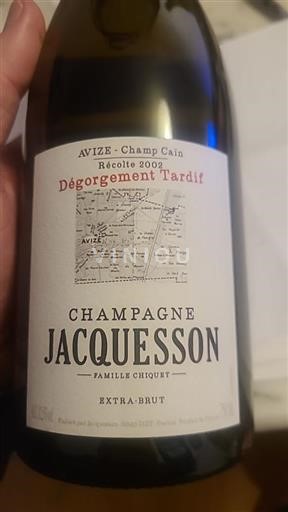 Samppanja Määrittelemätön Jacquesson Champ Caïn degorgement tardif 2002
