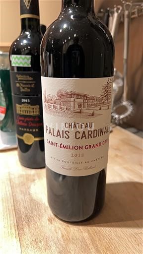 Bordeaux Saint-Émilion Grand Cru Grand Cru Château Palais Cardinal 2018