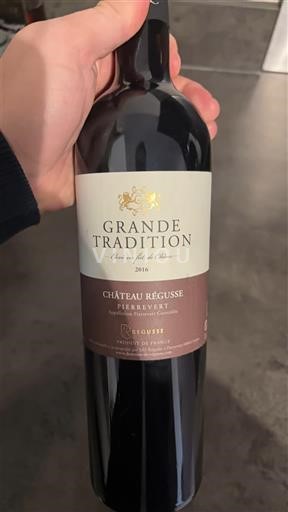 Thung lũng Rhône Pierrevert Château Régusse Grande Tradition 2016