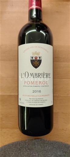 Bordoja Pomerol L'Ombrière 2016