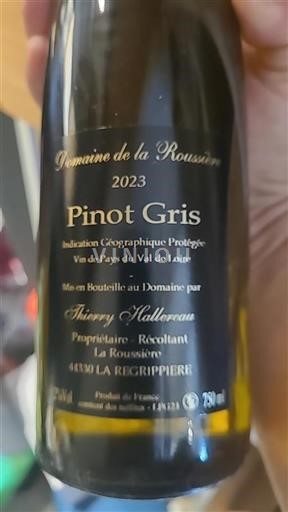Thung lũng sông Loire Thung lũng Loire Domaine La Roussière Pinot Gris 2023