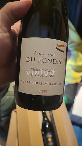Loiren laakso Saint-Nicolas-De-Bourgueil Domaine Fondis Vieilles Vignes Le Haut Gagné 2022