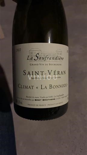 Burgundi Saint-Véran Grand Cru La Soufrandière Climat La Bonnode 2022