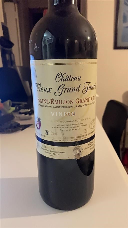 Bordeaux Saint-Émilion Grand Cru Château Vieux Grand Faurie 2004