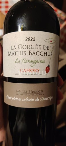 Sud-Ovest Cahors La Gorgée de Mathis Bacchus La Berenguère 2022