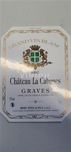 Bordeaux Graves Château La Cabanes Neročník