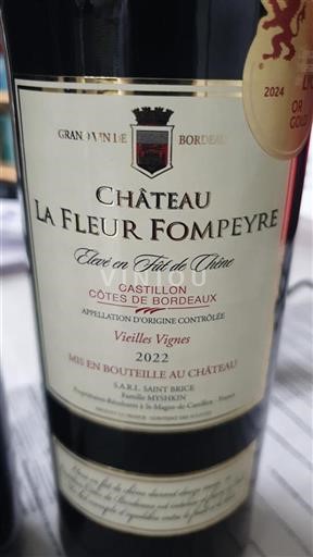 Bordeaux Castillon-côtes-de-bordeaux La Fleur Fompeyre Vieilles Vignes 2022