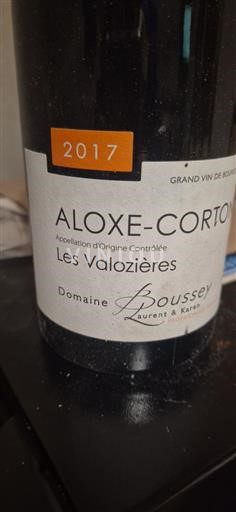 Borgonha Aloxe-Corton Grand Cru Domaine Boussey Les Valozières 2017