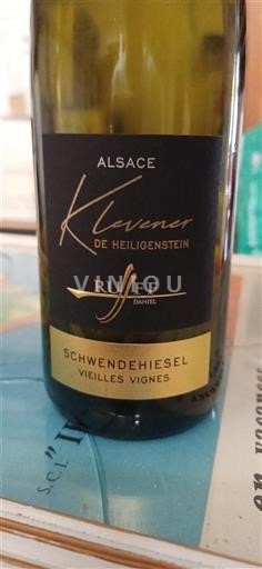 Alsace Klevener-de-heiligenstein Daniel Ruff Schwendehiesel Vieilles Vignes Không niên vụ