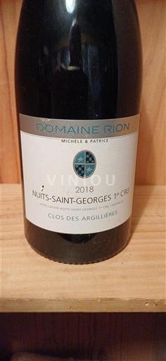 Borgoña Nuits-Saint-Georges Premier Cru Domaine Rion Clos des Argillières 2018