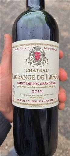 Bordeaux Saint-Émilion Grand Cru Grand Cru Lagrange de Lescure 2015
