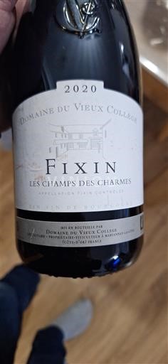 Burgundy Fixin Vieux Collège Les Champs des Charmes 2020