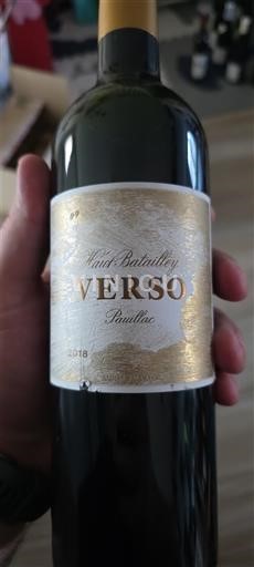 Bordeaux Pauillac Haut-Batailley Verso 2018