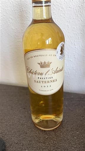 Bordeaux Sauternes Château L'Arieste Prestige 2022