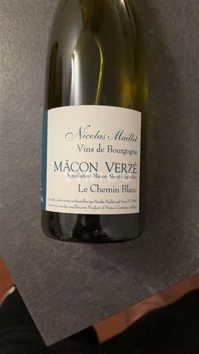 Burgundi Mâcon ja Mâcon-kylät Nicolas Maillet Le Chemin Blanc 2020