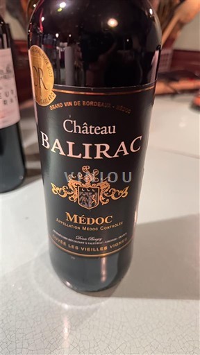 Bordeaux Médoc Château Balirac Les Vieilles Vignes 2023