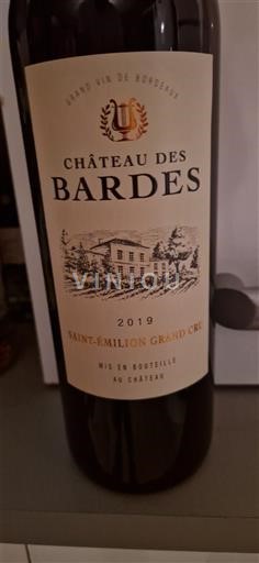 Bordeaux Saint-Émilion Grand Cru Grand Cru Château Des Bardes 2019