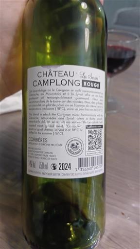 Vin Rouge sec Les Serres Camplong 2024 Frankrike Languedoc Corbières AOC