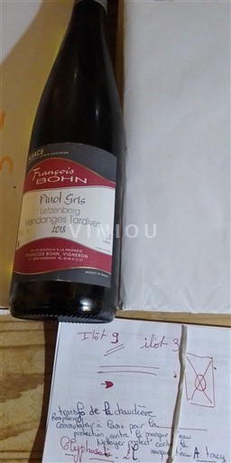 Alsasko Rulandské šedé Vendanges Tardives François Bohn 2018 2018