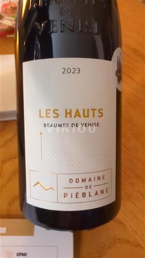 Valle del Ródano Beaumes de Venise Domaine Piéblanc Les Hauts 2023