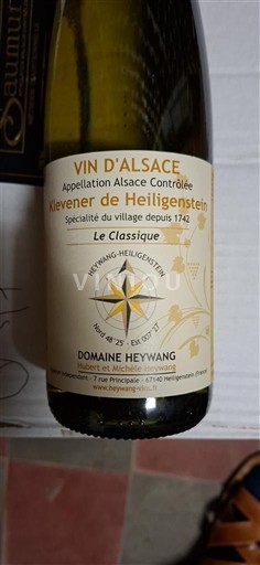 Alsace Klevener de Heiligenstein Domaine Heywang Le Classique 2022