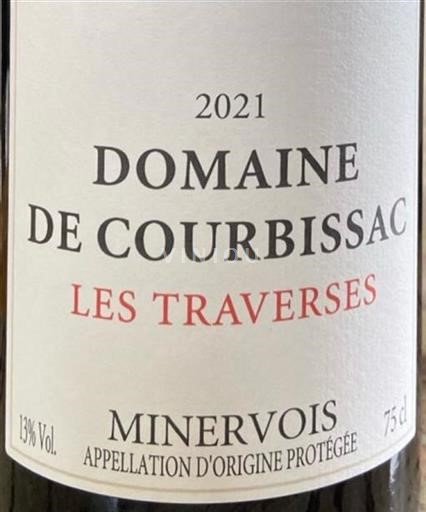 Linguadoca Minervois Domaine de Courbissac Les Traverses 2021