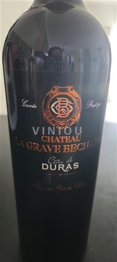 Lounais-Ranska Côtes-de-duras Château La Grave Bechade Prestige Ei vuosikertaa