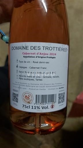Thung lũng sông Loire Cabernet-d'Anjou Domaine Des Trottières 2024