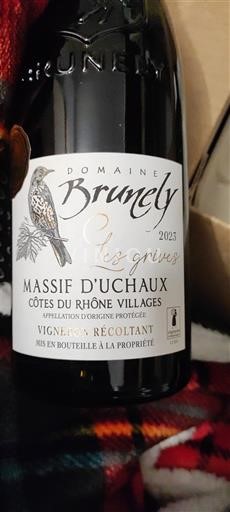 Vin Rouge sec Les Grives Domaine Brunely 2023 Francë Lugina e Ronës E paspecifikuar AOC