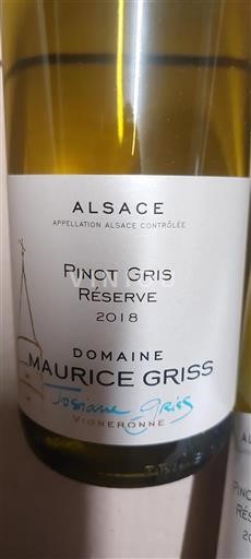 Alsacia Grand Cru Domaine Maurice Griss Réserve 2018