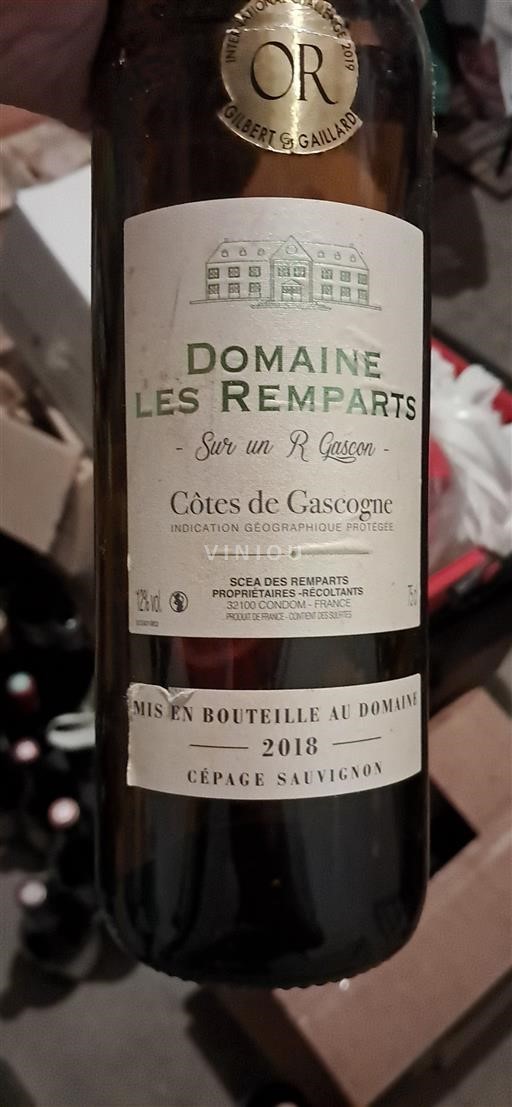 South West Côtes de Gascogne Domaine Les Remparts Sur un R Gascon 2018