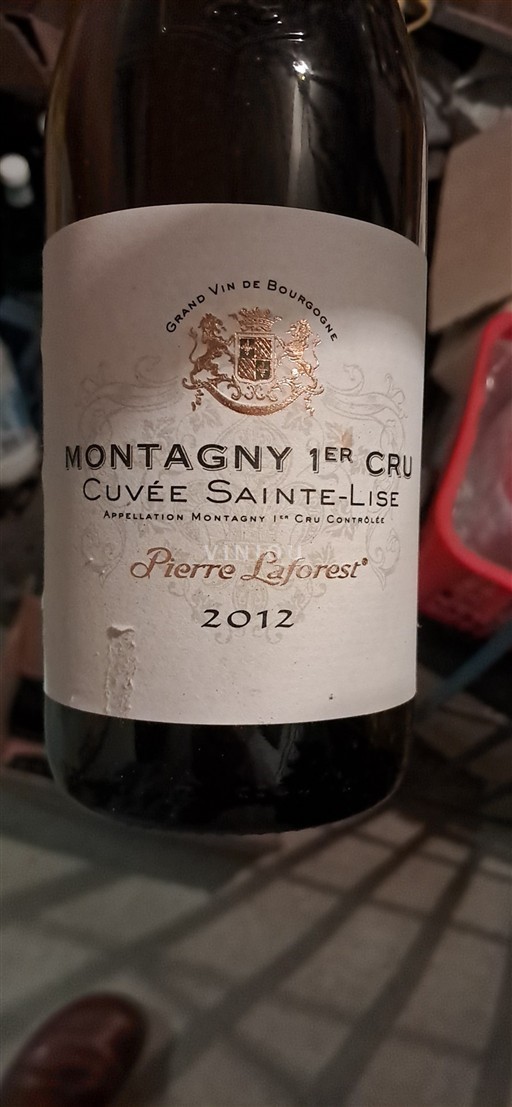 Bourgogne Ikke specificeret Premier Cru Pierre Laforest Sainte-Lise 2012