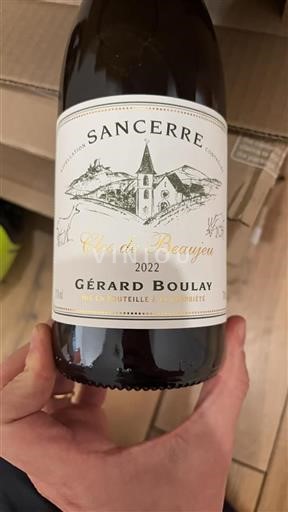 Vin Blanc sec Clos de Beaujeu Gérard Boulay 2022 France Vallée de la Loire Sancerre AOC