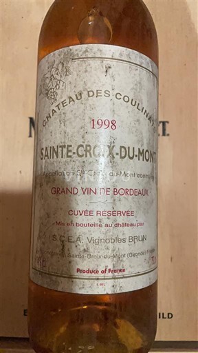Bordeaux Sainte-Croix-Du-Mont Château Des Coulinat Réservée 1998