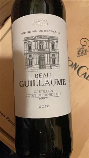Bordeaux Castillon Côtes de Bordeaux Beau Guillaume 2020