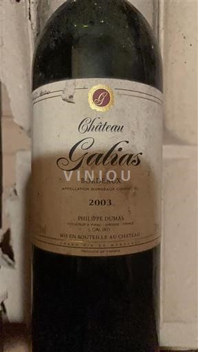 Bordeaux Château Galias 2003