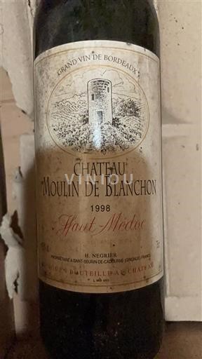 Bordeaux Haut-Médoc Château Moulin de Blanchon 1998