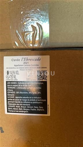 Thung lũng Rhône Cairanne Marcel Richaud L'Ebrescade 2021