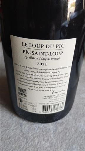 Langvedok Pic-saint-loup SAS Puech Haut Le Loup du Pic 2021