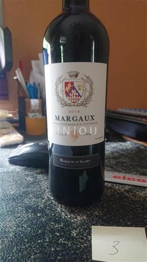 Bordeaux Margaux Marquis Alory Sélection Premium 2014