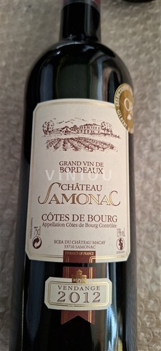Burdeos Côtes-de-bourg Château Samonac 2012