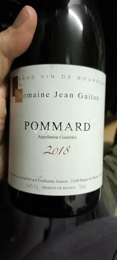 Burgundy Pommard Domaine Jean Guiton 2018