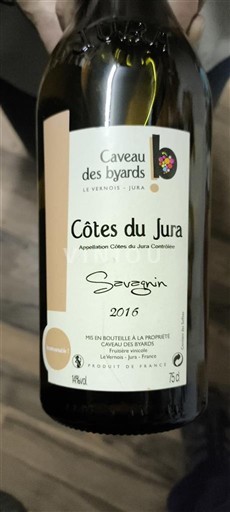 Jura Côtes-du-jura Caveau des Byards Savagnin 2016
