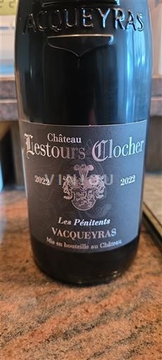 Rhône-dalen Vacqueyras Château Lestours Clocher Les Pénitents 2022