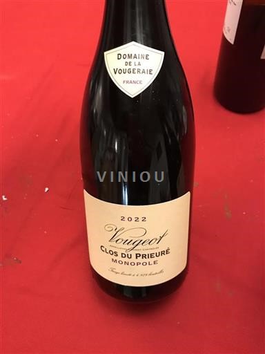 Bourgogne Vougeot Grand Cru Domaine La Vougeraie Clos du Prieur%c3%a9 Monopole 2022