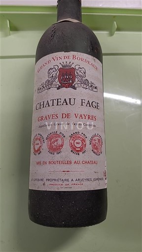 Bordeaux Graves-de-Vayres Château Fage 1982