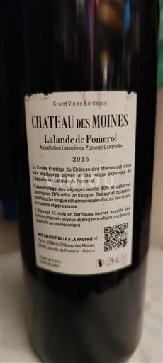 Bordeaux Lalande-de-Pomerol Château Des Moines Prestige 2015