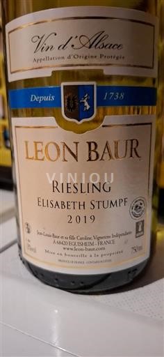 Alzacija Riesling Léon Baur Elisabeth Stumpf 2019